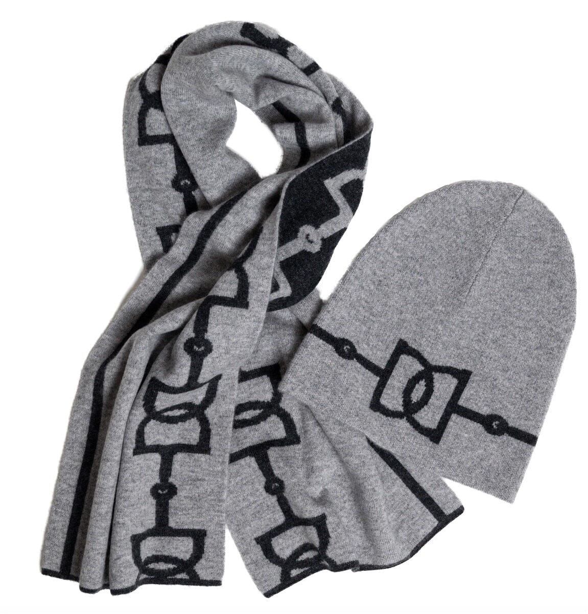 Adamsbro Cashmere Set Beanie & Scarf Grey scarf and hat – Stil