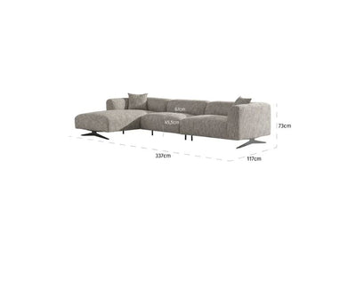 Richmond Interiors SOFA HOXTON 3-Seater + Lounge Left (Be Trendy 01 Nature)