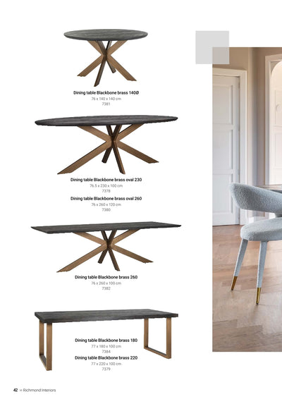 Richmond Interiors Beistelltisch Blackbone brass (Black rustic)