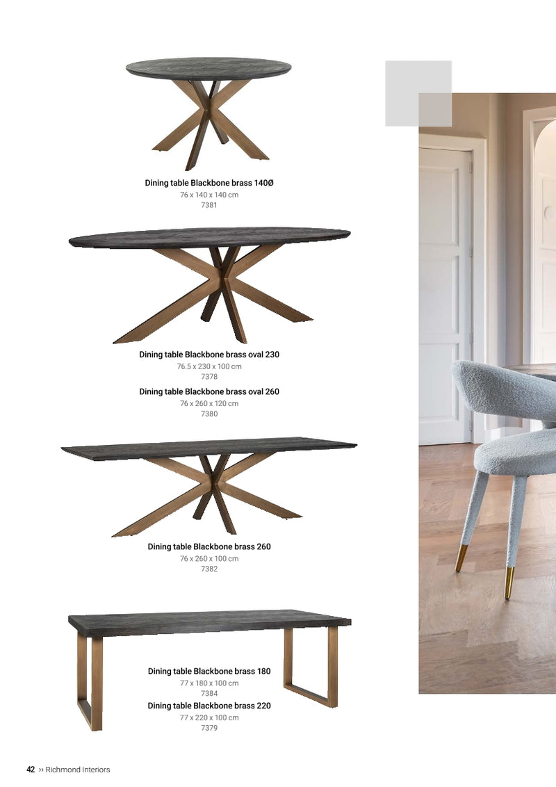 Richmond Interiors Beistelltisch Blackbone brass (Black rustic)