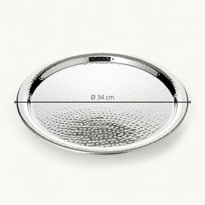 Edzard Tablett Martella (ø 34 cm) rund, Edelstahl hochglanzpoliert, Serviertablett, Dekotablett-4250076114149-www.Stil-Ambiente.de-1414