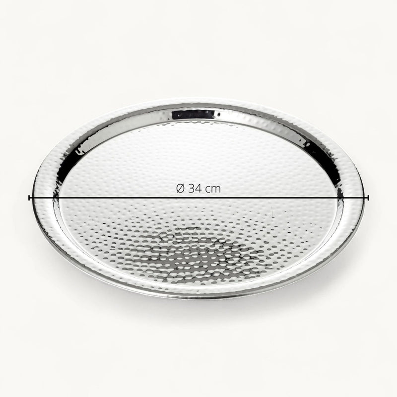 Edzard Tablett Martella (ø 34 cm) rund, Edelstahl hochglanzpoliert, Serviertablett, Dekotablett-4250076114149-www.Stil-Ambiente.de-1414