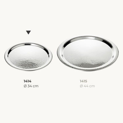 Edzard Tablett Martella (ø 34 cm) rund, Edelstahl hochglanzpoliert, Serviertablett, Dekotablett-4250076114149-www.Stil-Ambiente.de-1414