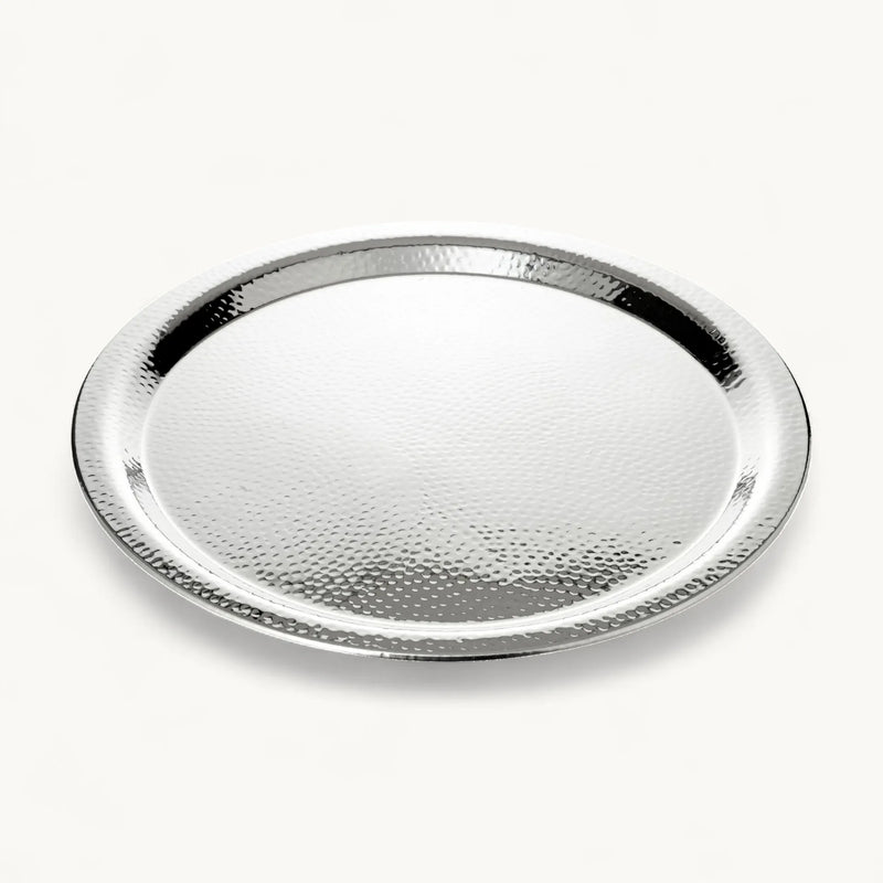 Edzard Tablett Martella (ø 44 cm) rund, Edelstahl hochglanzpoliert, Se