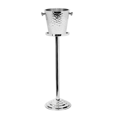 Edzard Capri Sektkühler wine cooler with stand, stainless steel upholidated, patterned on the outside