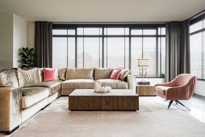 Richmond Interiors Sofa Couch Santos 2.5 Sitzer+Lounge prawy 170 cm głębokości x 349 cm szerokości