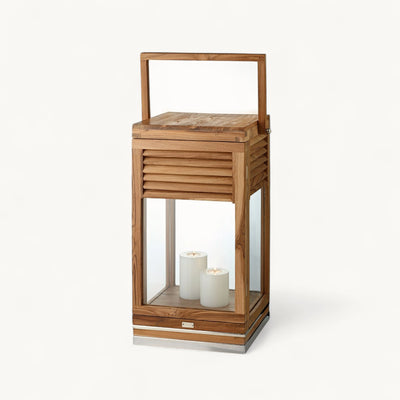 Edzard Laterne Vegas (Höhe 60 cm), edles Teakholz, Edelstahl, glänzend vernickelt-4250076174051-www.Stil-Ambiente.de-7405