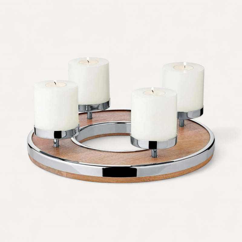 Edzard Adventskranz Lani (Ø 34 cm), Mangoholz mit Edelstahlrand-4250076189000-www.Stil-Ambiente.de-8900