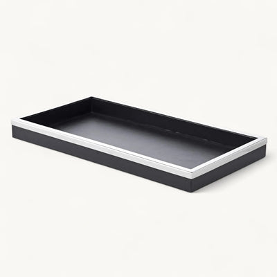 Edzard Tablett Jake (38x20 cm), schwarz, rechteckig, Stahl mit Kunstlederbezug-4250076184807-www.Stil-Ambiente.de-8480