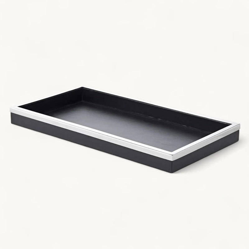 Edzard Tablett Jake (38x20 cm), schwarz, rechteckig, Stahl mit Kunstlederbezug-4250076184807-www.Stil-Ambiente.de-8480