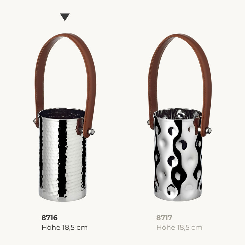 Edzard Flaschenkühler Gavin (H 18,5 cm, Ø 11 cm), gehämmert, Edelstahl, vernickelt-4250076187167-www.Stil-Ambiente.de-8716