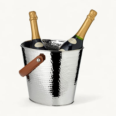 Edzard Sektkühler Gavin (26 x 21 cm, H 23 cm), gehämmert, Edelstahl, vernickelt-4250076187204-www.Stil-Ambiente.de-8720