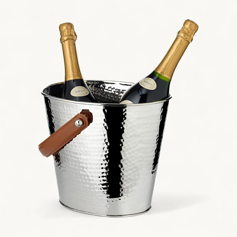 Edzard Sektkühler Gavin (26 x 21 cm, H 23 cm), gehämmert, Edelstahl, vernickelt-4250076187204-www.Stil-Ambiente.de-8720