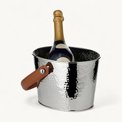 Edzard Sektkühler Gavin (23 x 18 cm, H 16 cm), gehämmert, Edelstahl, vernickelt-4250076187181-www.Stil-Ambiente.de-8718