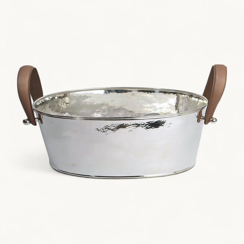 Edzard Champagner Schale Gavin, vernickelt, gehämmert 39x29x19 cm-4250076187266-www.Stil-Ambiente.de-8726