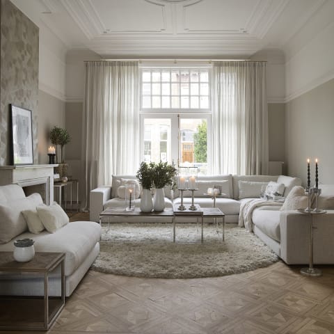 Riviera Maison Stephen Chaise Longue Right, rich tweed, antique white