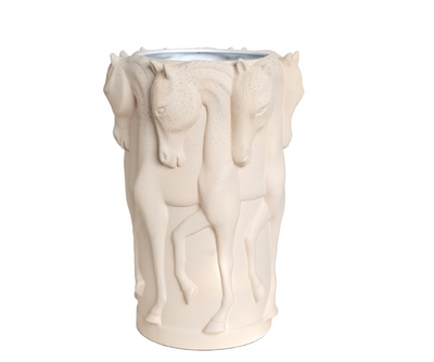Adamsbro Pferd Keramik Vase Dancing Horses 42 cm matt Champagne-Stil-Ambiente-17-08-014CH