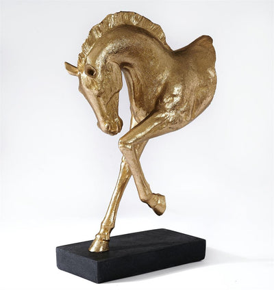 Adamsbro Pferd Statue Marengo 27,5X11,8x43,5 cm Gold-17-08-024-Stil-Ambiente-17-08-024