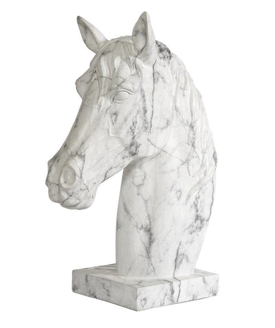 Adamsbro Pferd Statue Mondeui Marmor Weiß 35X18X39,5-17-08-029W-Stil-Ambiente-17-08-029W