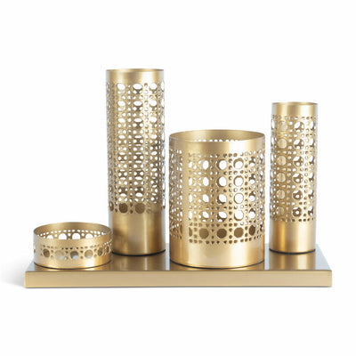 Authentic Models Stiftehalter, Utensilienhalter, Schreibtischorganizer, Eisen, Goldfarben, DA004-www.Stil-Ambiente.de-AUM0DA004