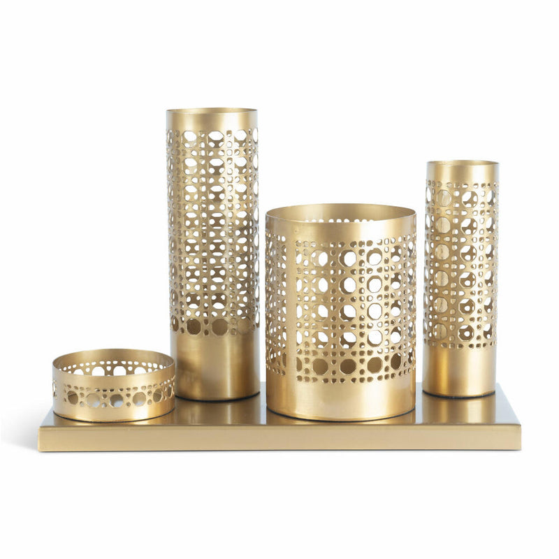 Authentic Models Stiftehalter, Utensilienhalter, Schreibtischorganizer, Eisen, Goldfarben, DA004-www.Stil-Ambiente.de-AUM0DA004