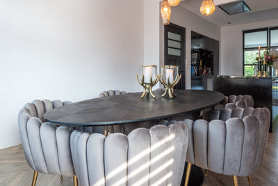 Richmond Interiors Mesa de comedor Blax Oval 250x120 (negro)