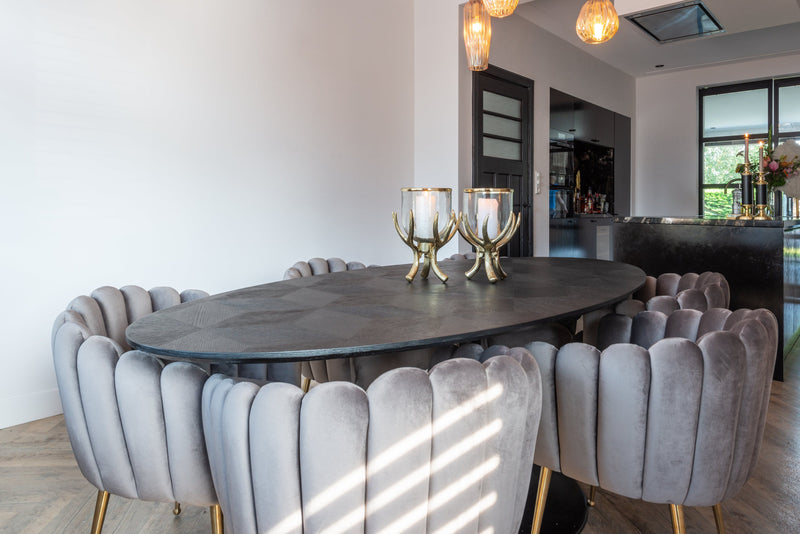 Richmond Interiors Mesa de comedor Blax Oval 250x120 (negro)