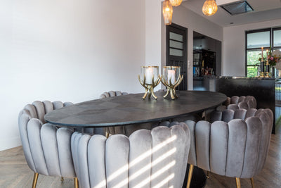 Richmond Interiors Mesa de comedor Blax Oval 250x120 (negro)