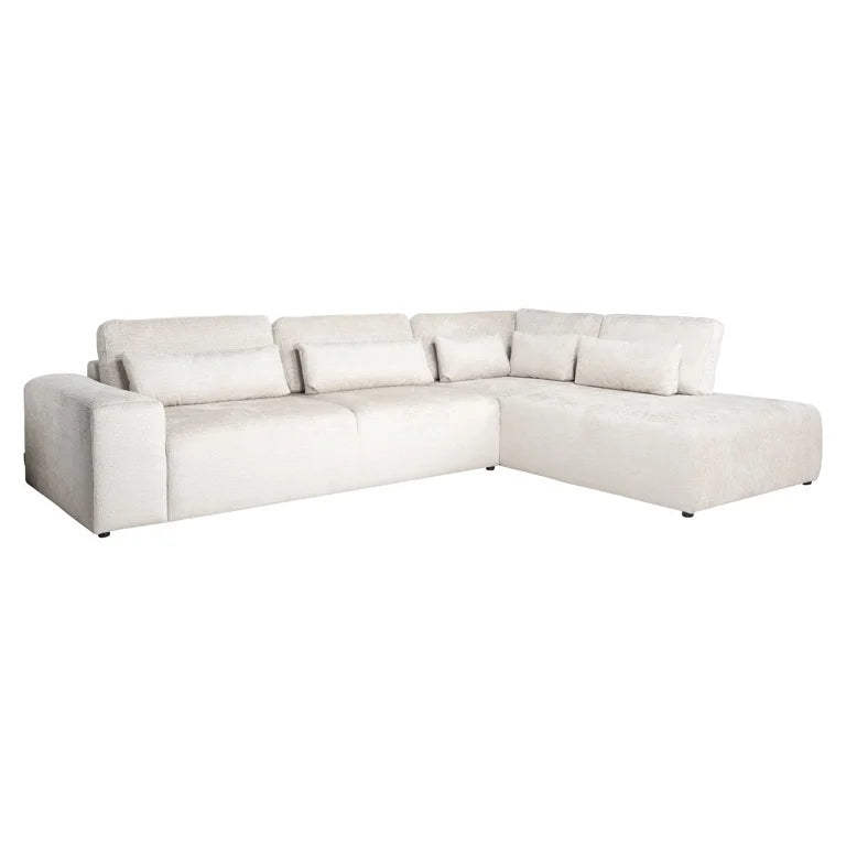 Richmond Interiors Sofa Couch Lund 3 Sitzer + Ottomane rechts cream fusion