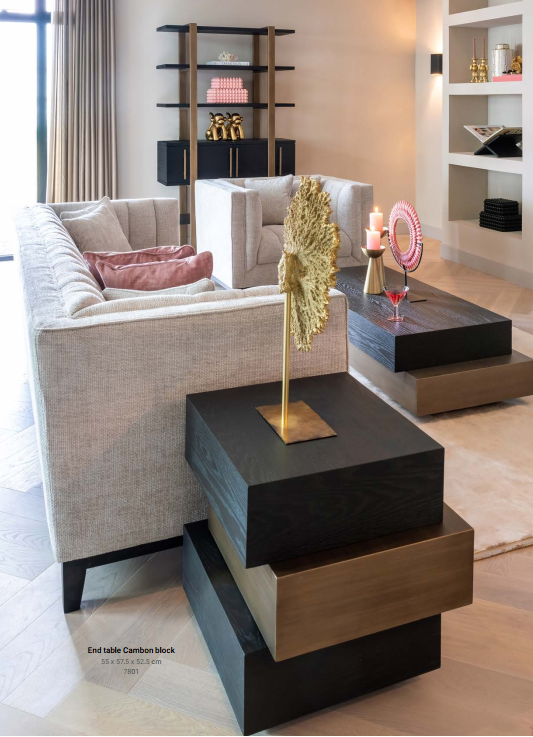 Ричмондский интерьерский боковой стол камбоновый слой