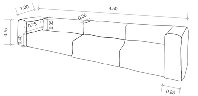 MXHOME Modulsofa - Abnehmbarer Bezug 5/6-Sitzer - Raphia - Outdoor-www.Stil-Ambiente.de-Canapé EX 5 places (1 banquette + 2 modules) - tissu beige raphia CE-R6P