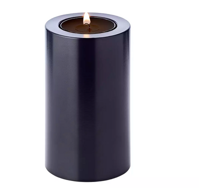 Edzard 3er-Set Dauerkerze Cornelius (Höhen 6/8/10 cm, Ø 6cm), schwarz, Teelichthalter hitzebeständig 90°-Stil-Ambiente-
