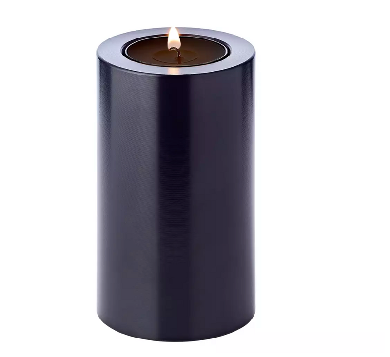Edzard 3er-Set Dauerkerze Cornelius (Höhen 6/8/10 cm, Ø 6cm), schwarz, Teelichthalter hitzebeständig 90°-Stil-Ambiente-7770