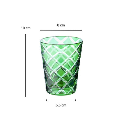 Edzard 6er Set Kristallgläser Dio, grün, handgeschliffenes Glas, Höhe 10 cm-Stil-Ambiente-8042