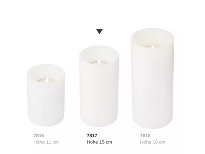 Edzard Dauerkerze Cornelius Deep (Höhe 15 cm, ø 8 cm), weiß, Teelichthalter hitzebeständig 90°-Stil-Ambiente-7817