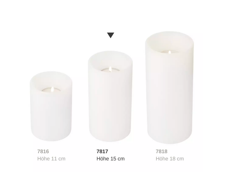 Edzard Dauerkerze Cornelius Deep (Höhe 15 cm, ø 8 cm), weiß, Teelichthalter hitzebeständig 90°-Stil-Ambiente-7817
