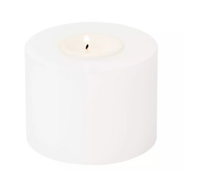 Edzard Dauerkerze Cornelius (Höhe 6 cm, ø 8 cm), weiß, Teelichthalter hitzebeständig 90°-Stil-Ambiente-7813