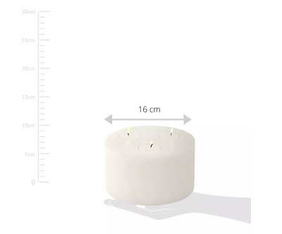 Edzard Dauerkerze Cornelius (Höhe 9 cm, ø 16 cm), weiß, Teelichthalter für 3 Teelichter, hitzebeständig 90-Stil-Ambiente-7822