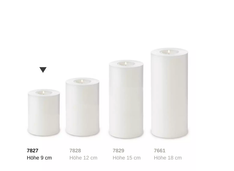 Edzard Dauerkerze Cornelius (Höhe 9 cm, ø 8 cm), weiß, Teelichthalter hitzebeständig 90°-Stil-Ambiente-7827