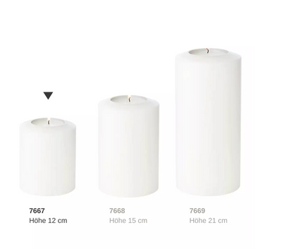 Edzard Dauerkerze Cornelius Pine (Höhe 12 cm, ø 10 cm), weiß, Teelichthalter hitzebeständig 90°-Stil-Ambiente-7667