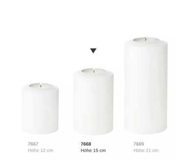 Edzard Dauerkerze Cornelius Pine (Höhe 15 cm, ø 10 cm), weiß, Teelichthalter hitzebeständig 90°-Stil-Ambiente-7668
