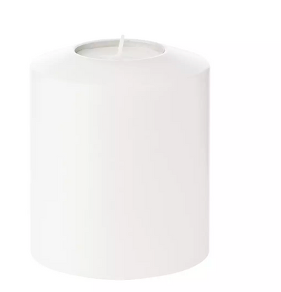 Edzard Dauerkerze Cornelius Pine (Höhe 15 cm, ø 12 cm), weiß, Teelichthalter hitzebeständig 90° *-Stil-Ambiente-7662