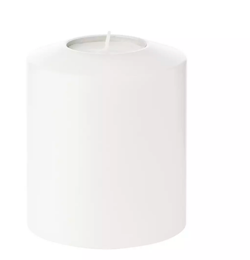 Edzard Dauerkerze Cornelius Pine (Höhe 15 cm, ø 12 cm), weiß, Teelichthalter hitzebeständig 90° *-Stil-Ambiente-7662