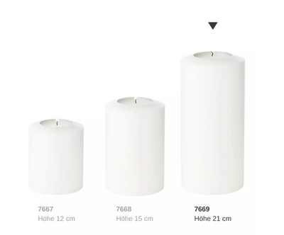 Edzard Dauerkerze Cornelius Pine (Höhe 21 cm, ø 10 cm), weiß, Teelichthalter hitzebeständig 90°-Stil-Ambiente-7669