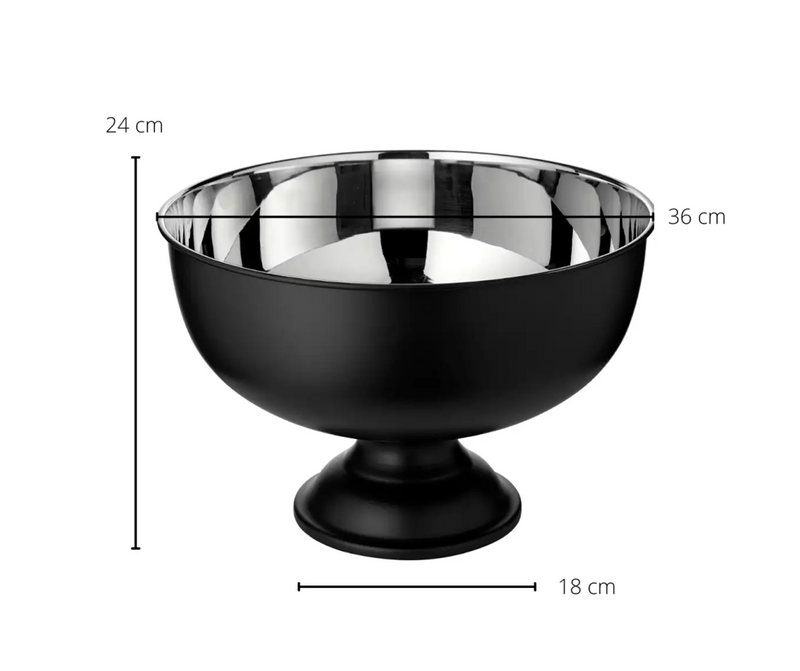 Edzard Flaschenkühler Pearl (Höhe 24 cm, Ø 36 cm), matt schwarz, Edelstahl, hochglanzpoliert-Stil-Ambiente-7705