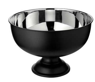 Edzard Flaschenkühler Pearl (Höhe 24 cm, Ø 36 cm), matt schwarz, Edelstahl, hochglanzpoliert-Stil-Ambiente-7705