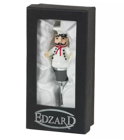 Edzard Flaschenverschluss Gourmet (Höhe 12 cm), mit Chefkoch-Figur, Muranoglas-Art, Handarbeit-Stil-Ambiente-