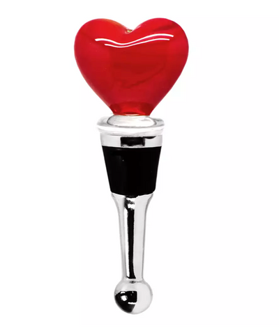 Edzard Flaschenverschluss Herz (Höhe 10 cm), mit Herz-Figur, Muranoglas-Art, Handarbeit-Stil-Ambiente-8511