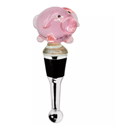 Edzard Flaschenverschluss Schwein (Höhe 10 cm), mit Schwein-Figur, Muranoglas-Art, Handarbeit-Stil-Ambiente-8557