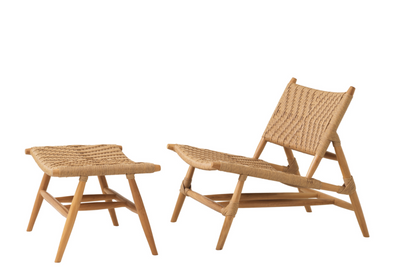 Eichholtz Outdoor Sessel und Fußhocker Set LAROC-Stil-Ambiente-117381